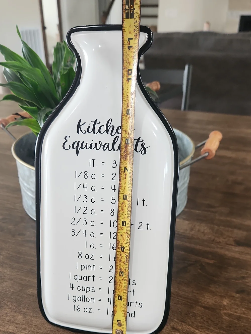 Kitchen Equivalents Metal Conversion Plaque - White with Black Trim